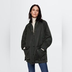 Mango Wax Effect Short Parka